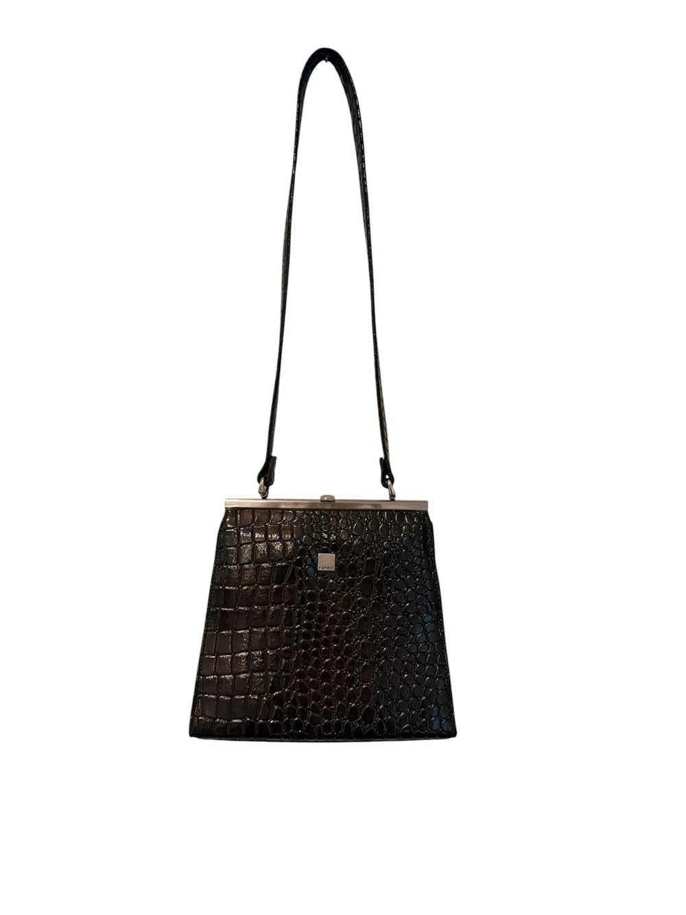 Vintage Esprit Shoulder Bag‎ Brown Crocodile Embossed